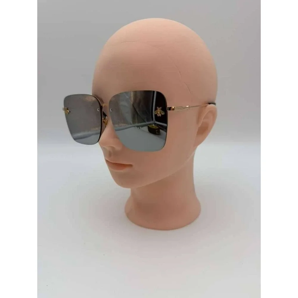 Oversized‎ Bee Detail Mirrored Sunglasses – Silver/Black - NWT